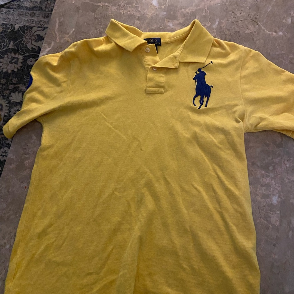 POLO Ralph Lauren Yellow Polo Shirt with Blue Logo